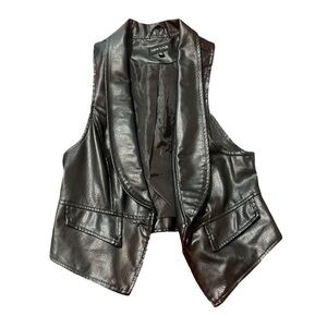 New Look Sleek Black Leather Vest
